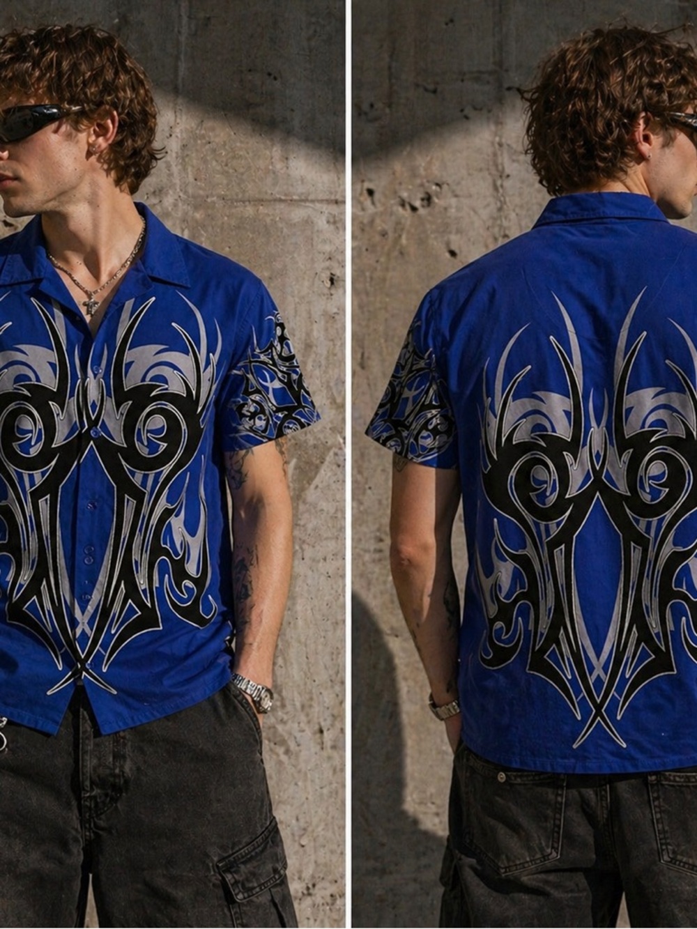 Y2K Dragonfly Clothing Company Tribal Print Shirt Men’s XL #skater#tribalprint